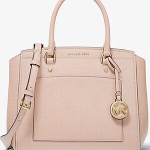 Michael Kors Park Large Saffiano Leather Satchel Soft Pink